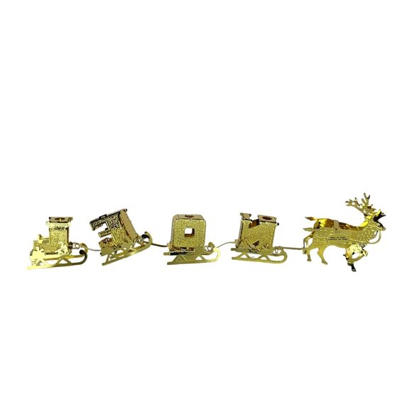 Oriental Trading Company Reindeer Noel Sleigh Gold Candle Holder - Picture 6 of 8